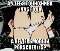 а у тебя точно нива 1995 года а не дерьмовый porsche911s?