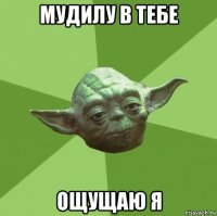 мудилу в тебе ощущаю я