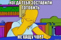 когда тебя зоставили готовить не хащу чорт