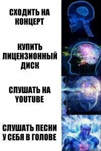 Сходить на концерт Купить лицензионный диск Слушать на youtube Слушать песни у себя в голове