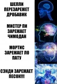 Шелли перезарежет дробавик Мистер пи зарежает чимодан Мортис зарежает ло пату Сэнди зарежает ПЕСОК!!!