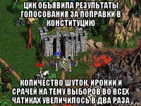 цик объявила результаты голосования за поправки в конституцию количество шуток, иронии и срачей на тему выборов во всех чатиках увеличилось в два раза