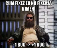 cum fixez eu nu fixeaza nimeni - 1 bug -> +1 bug