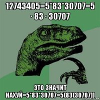 12743405=5*83*30707=5 ∙ 83 ∙ 30707 это значит нахуй=5*83*30707=5(83(30707))