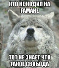 кто не кодил на гамаке тот не знает что такое свобода