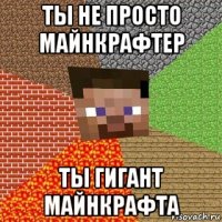 ты не просто майнкрафтер ты гигант майнкрафта