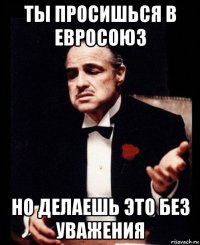 ты просишься в евросоюз но делаешь это без уважения