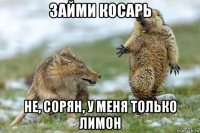 займи косарь не, сорян, у меня только лимон