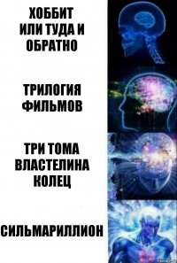 Хоббит
или туда и обратно Трилогия
фильмов Три тома Властелина Колец Сильмариллион