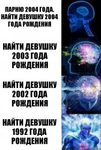 ПАРНЮ 2004 ГОДА.
Найти девушку 2004 года рождения Найти девушку 2003 года рождения Найти девушку 2002 года рождения Найти девушку 1992 года рождения