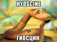 hyoscine гиосцин.