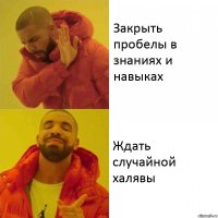 Закрыть пробелы в знаниях и навыках Ждать случайной халявы