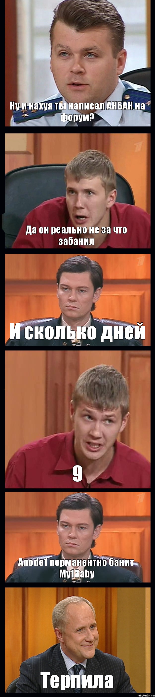 Ну и нахуя ты написал АНБАН на форум? Да он реально не за что забанил И сколько дней 9 Anode1 перманентно банит My13aby Терпила, Комикс Федеральный судья