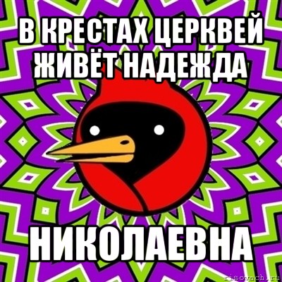 в крестах церквей живёт надежда николаевна, Мем Омская птица