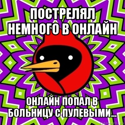 пострелял немного в онлайн онлайн попал в больницу с пулевыми..., Мем Омская птица