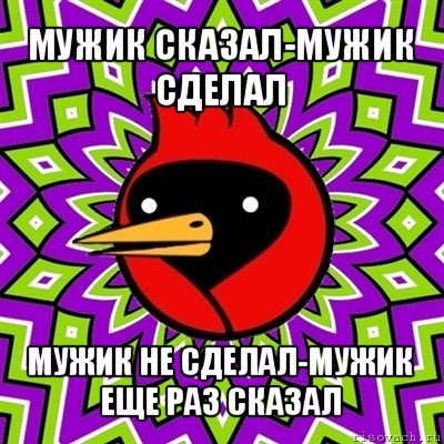 мужик сказал-мужик сделал мужик не сделал-мужик еще раз сказал, Мем Омская птица