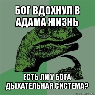 бог вдохнул в адама жизнь есть ли у бога дыхательная система?, Мем Филосораптор