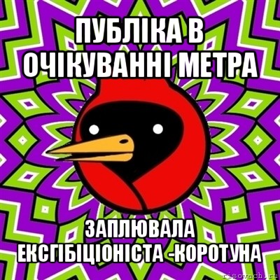 публіка в очікуванні метра заплювала ексгібіціоніста -коротуна, Мем Омская птица