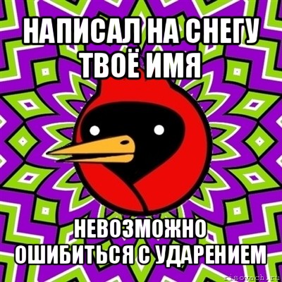 написал на снегу твоё имя невозможно ошибиться с ударением, Мем Омская птица