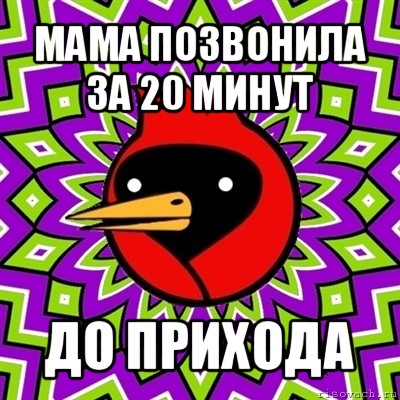 мама позвонила за 20 минут до прихода, Мем Омская птица