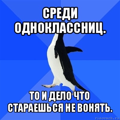 среди одноклассниц. то и дело что стараешься не вонять.