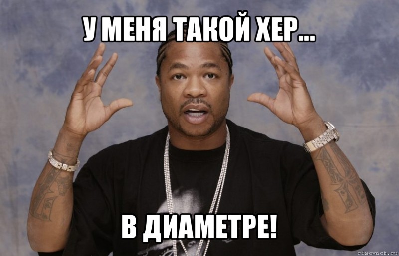 у меня такой хер... в диаметре!, Мем Xzibit