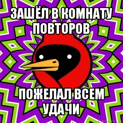 зашёл в комнату повторов пожелал всем удачи, Мем Омская птица