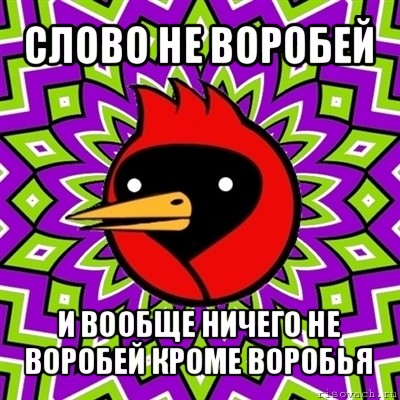 слово не воробей и вообще ничего не воробей кроме воробья, Мем Омская птица