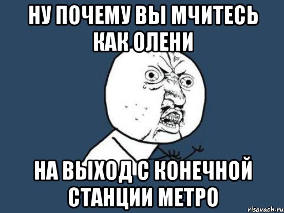 ну почему вы мчитесь как олени на выход с конечной станции метро, Мем Ну почему