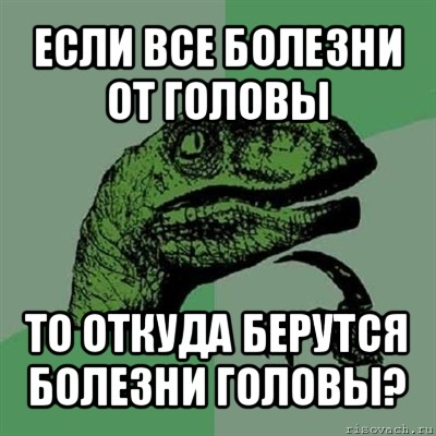 если все болезни от головы то откуда берутся болезни головы?, Мем Филосораптор