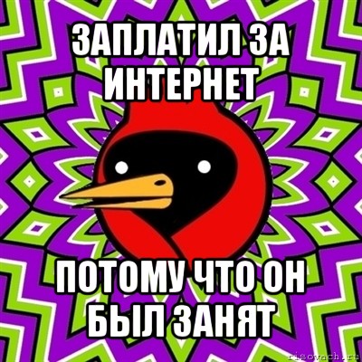 заплатил за интернет потому что он был занят, Мем Омская птица