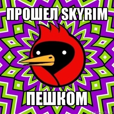 прошел skyrim пешком, Мем Омская птица