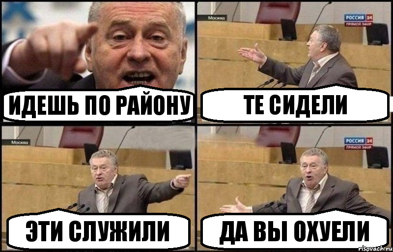 Идешь по району Те сидели Эти служили Да вы охуели, Комикс Жириновский