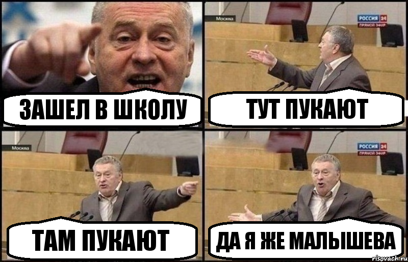 Зашел в школу Тут пукают Там пукают Да я же Малышева, Комикс Жириновский