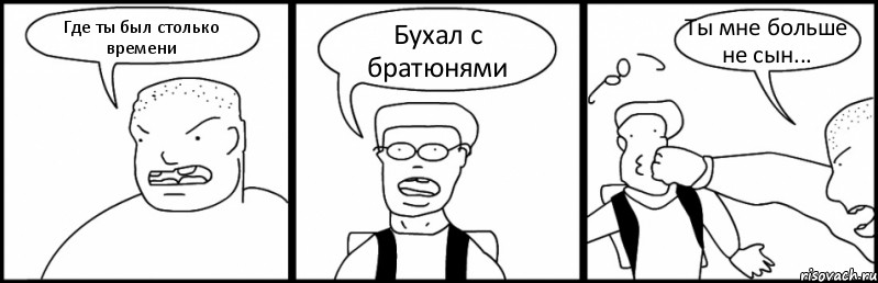 Где ты был столько времени Бухал с братюнями Ты мне больше не сын..., Комикс Быдло и школьник