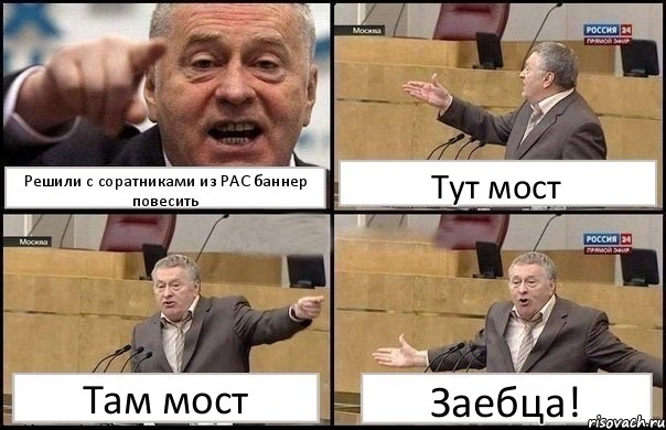 Решили с соратниками из РАС баннер повесить Тут мост Там мост Заебца!, Комикс Жириновский