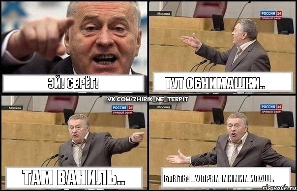 эй! Серёг! тут обнимашки.. там ваниль.. блять! ну прям мимимилаш.., Комикс Жириновский