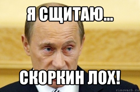 я сщитаю... скоркин лох!