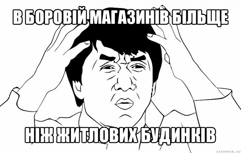 в боровій магазинів більще ніж житлових будинків, Мем ДЖЕКИ ЧАН