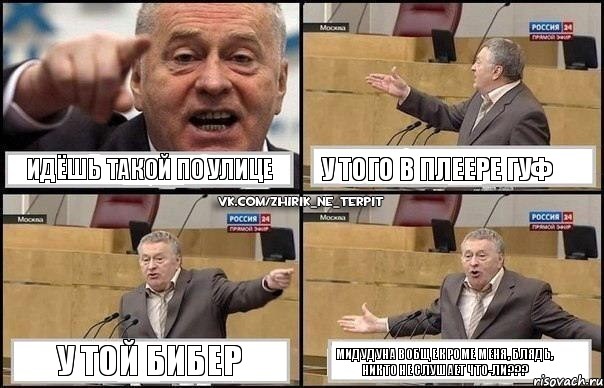 Идёшь такой по улице у того в плеере ГУФ у той Бибер Мидудуна вобще кроме меня, Блядь, никто не слушает что-ли???, Комикс Жириновский