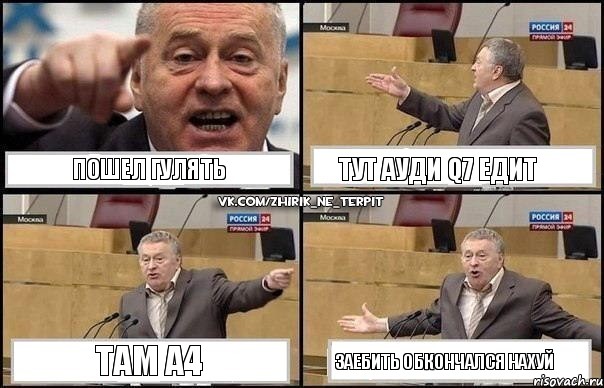 пошел гулять тут ауди Q7 едит там А4 заебить обкончался нахуй, Комикс Жириновский