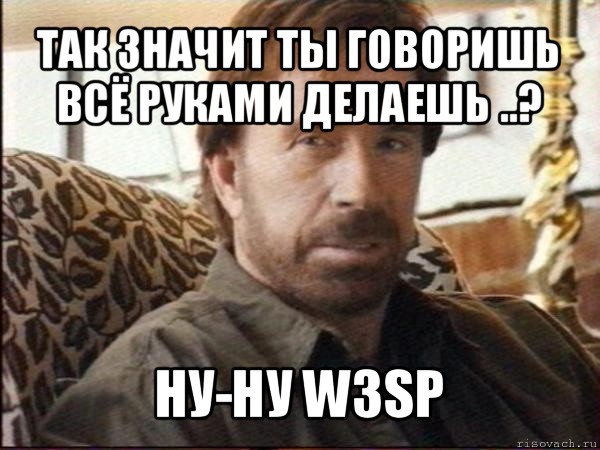 так значит ты говоришь всё руками делаешь ..? ну-ну w3sp, Мем чак норрис