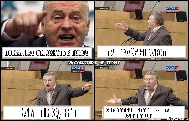 поехал Гад отдохнуть в поход тут заёбывают там пиздят спрятался в Славуту - и там суки нашли, Комикс Жириновский