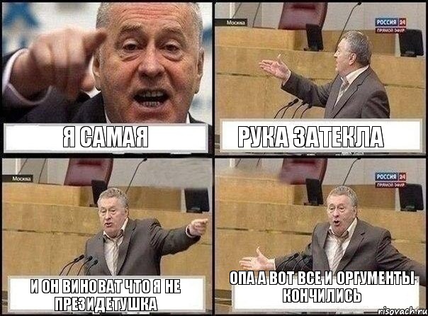 я самая рука затекла и он виноват что я не президетушка опа а вот все и оргументы кончились, Комикс Жириновский