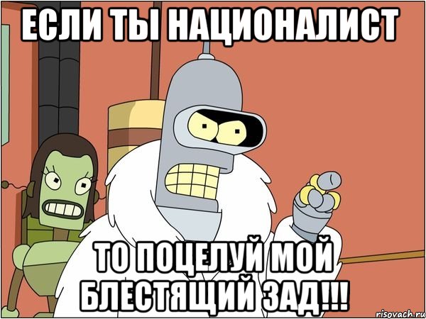 если ты националист то поцелуй мой блестящий зад!!!, Мем Бендер