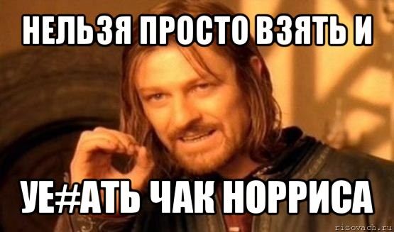 нельзя просто взять и уе#ать чак норриса, Мем Нельзя просто так взять и (Боромир мем)