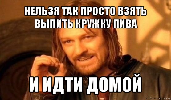 нельзя так просто взять выпить кружку пива и идти домой, Мем Нельзя просто так взять и (Боромир мем)