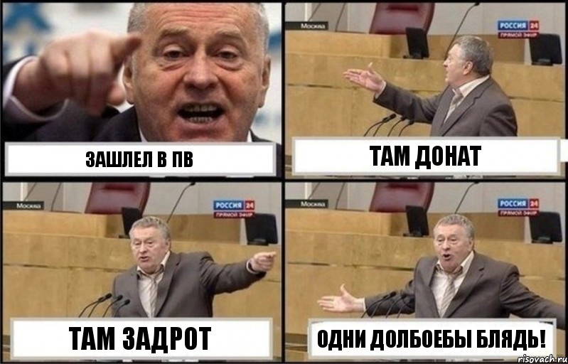 Зашлел в пв Там донат Там задрот Одни долбоебы блядь!, Комикс Жириновский