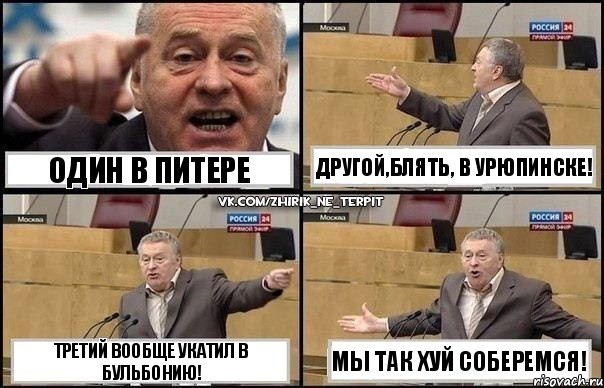 Один в Питере Третий вообще укатил в Бульбонию! Другой,блять, в Урюпинске! Мы так хуй соберемся!, Комикс Жириновский