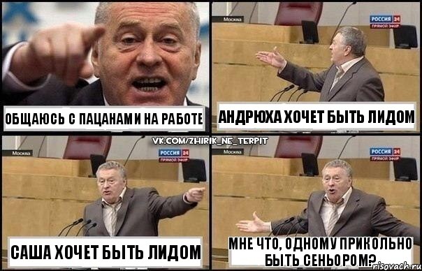 Общаюсь с пацанами на работе Саша хочет быть лидом Андрюха хочет быть лидом Мне что, одному прикольно быть сеньором?, Комикс Жириновский